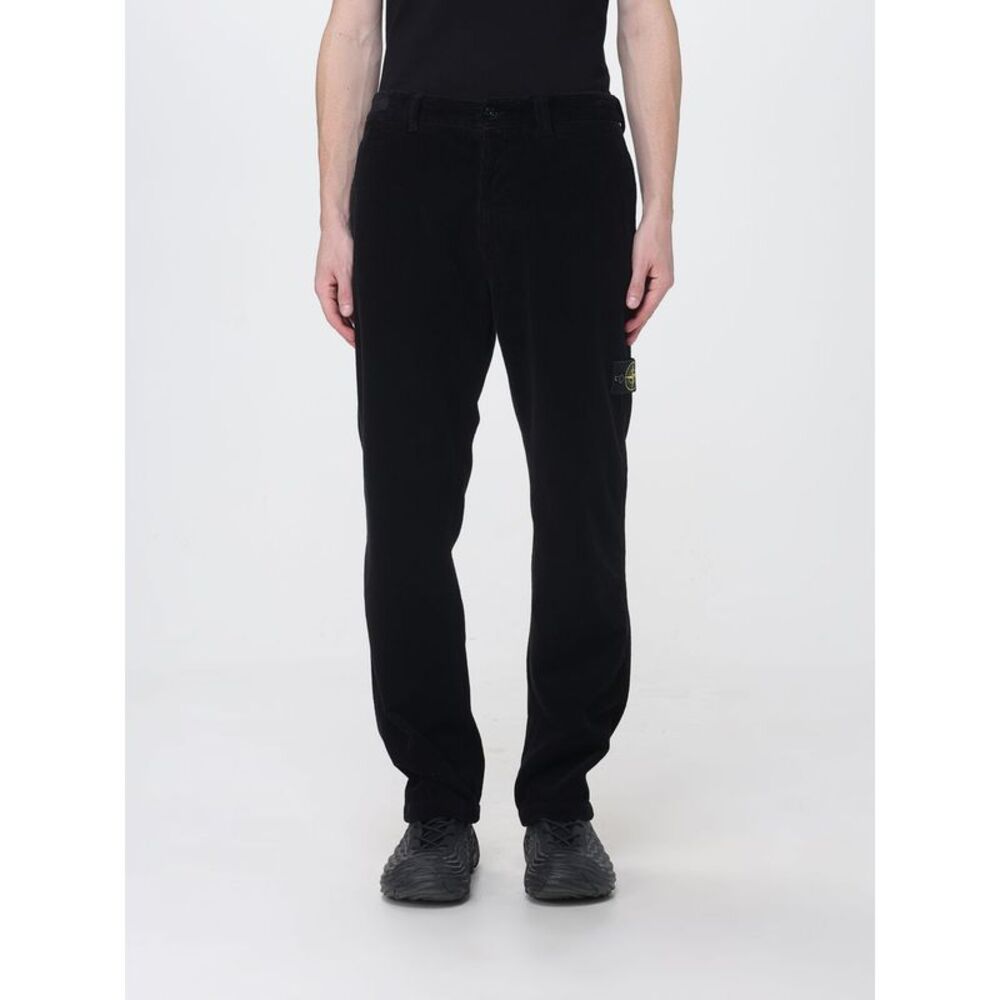 Stone Island Men Stone Island Velvet Chino Trousers With Compass Logo Patch
